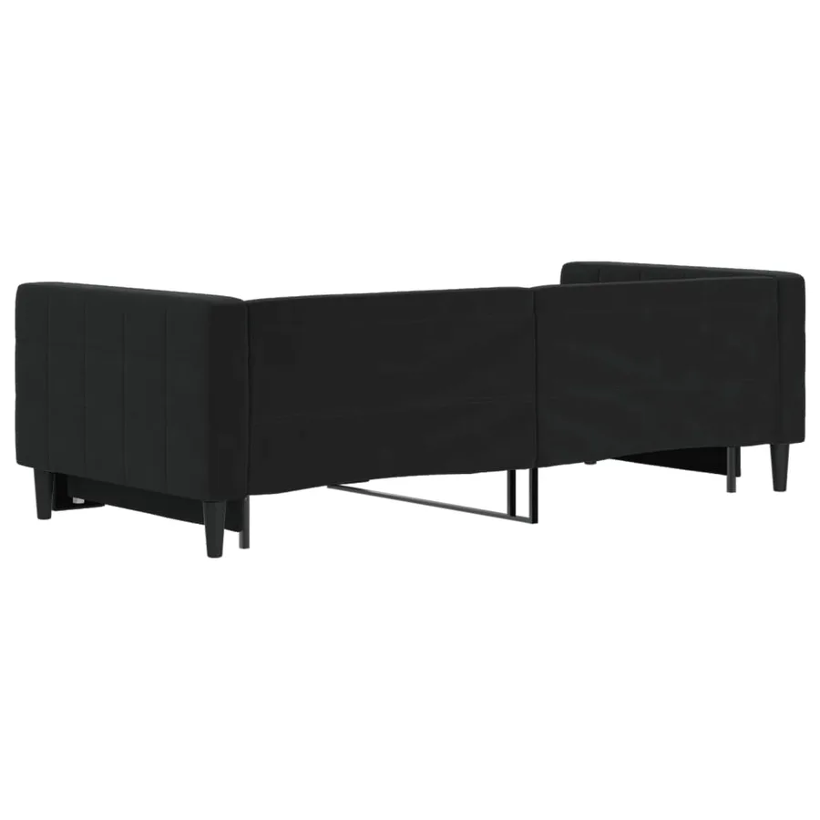 Lit de jour avec gigogne sans matelas noir 90x200 cm - 5