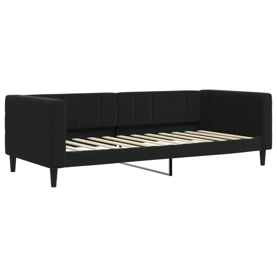 Lit de jour avec gigogne sans matelas noir 90x200 cm - 6