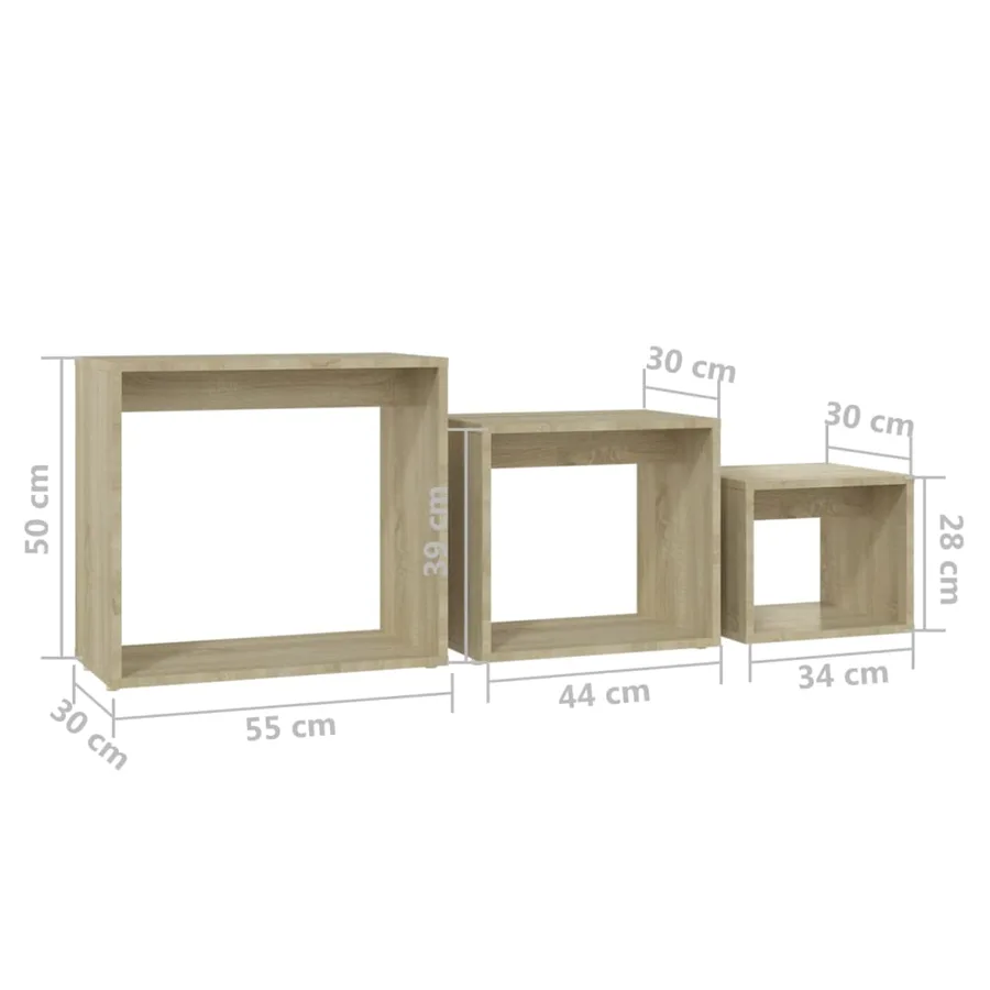 Tables gigognes 3 pcs Chêne sonoma Aggloméré - 10