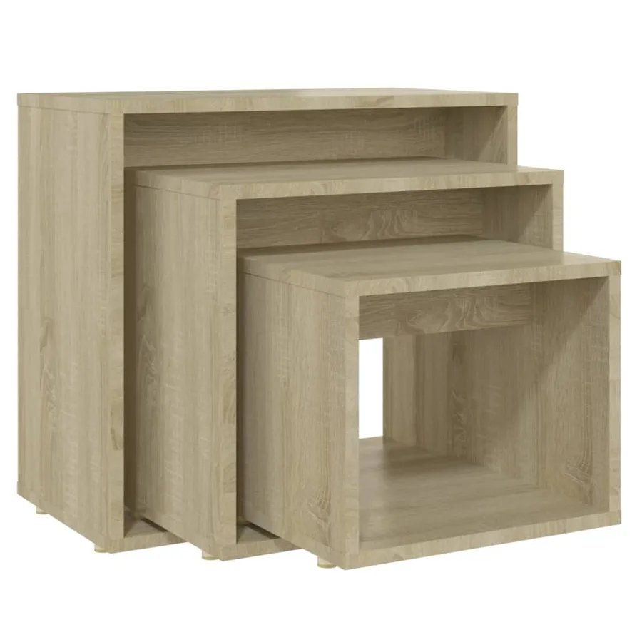 Tables gigognes 3 pcs Chêne sonoma Aggloméré - 2