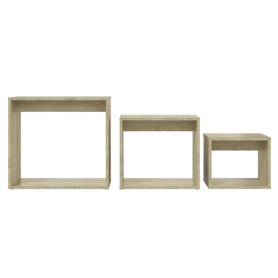 Tables gigognes 3 pcs Chêne sonoma Aggloméré - 6