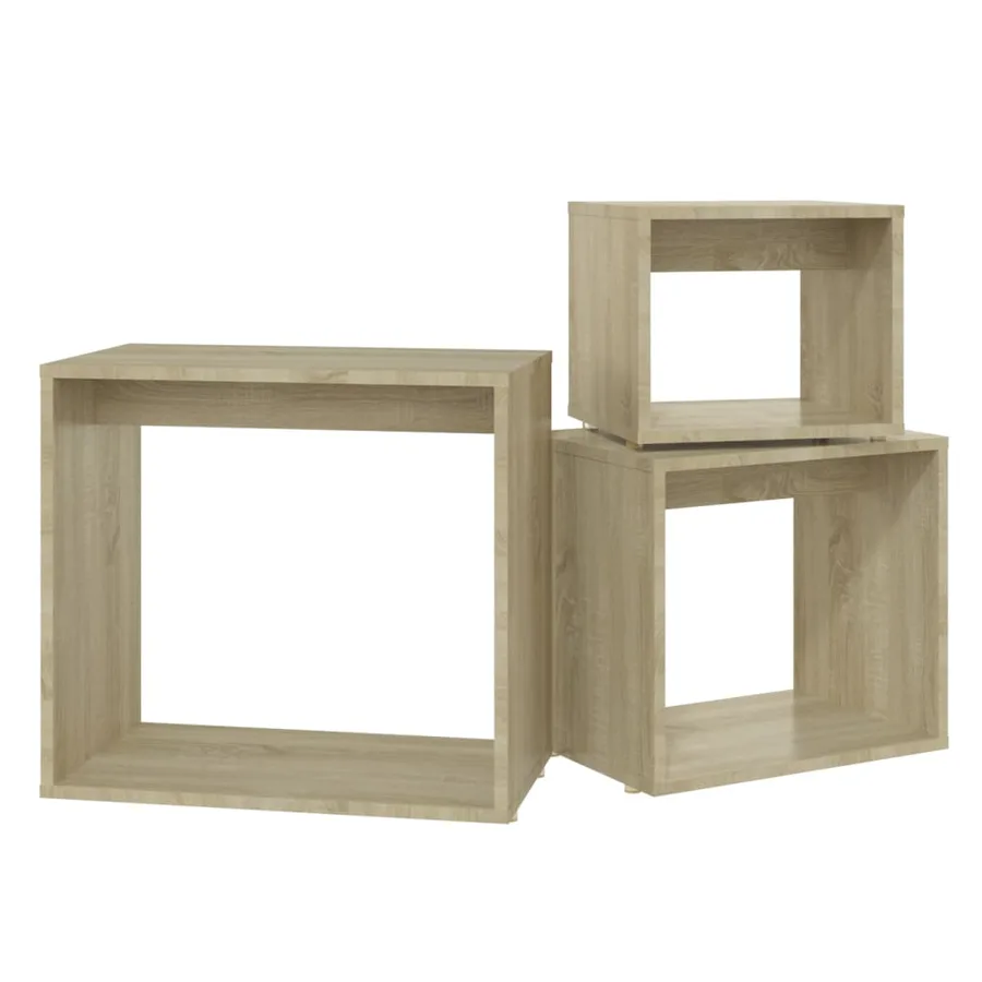 Tables gigognes 3 pcs Chêne sonoma Aggloméré - 7