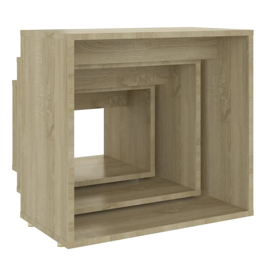 Tables gigognes 3 pcs Chêne sonoma Aggloméré - 8