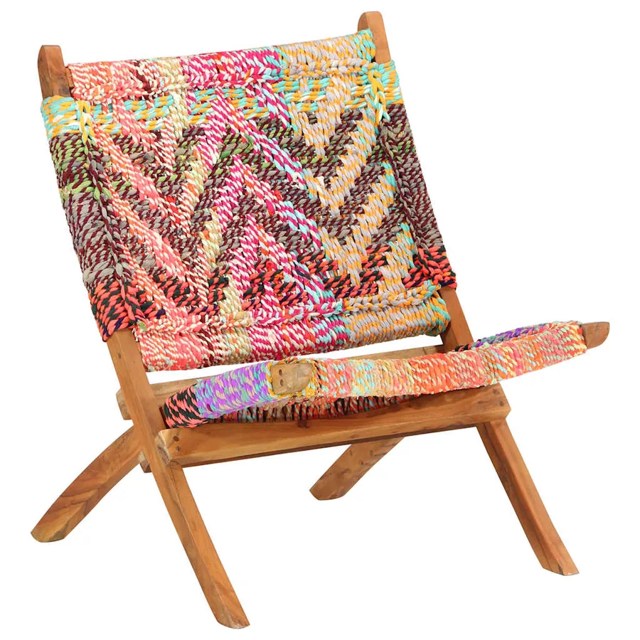 Chaise pliable Chindi Multicolore Tissu - 10