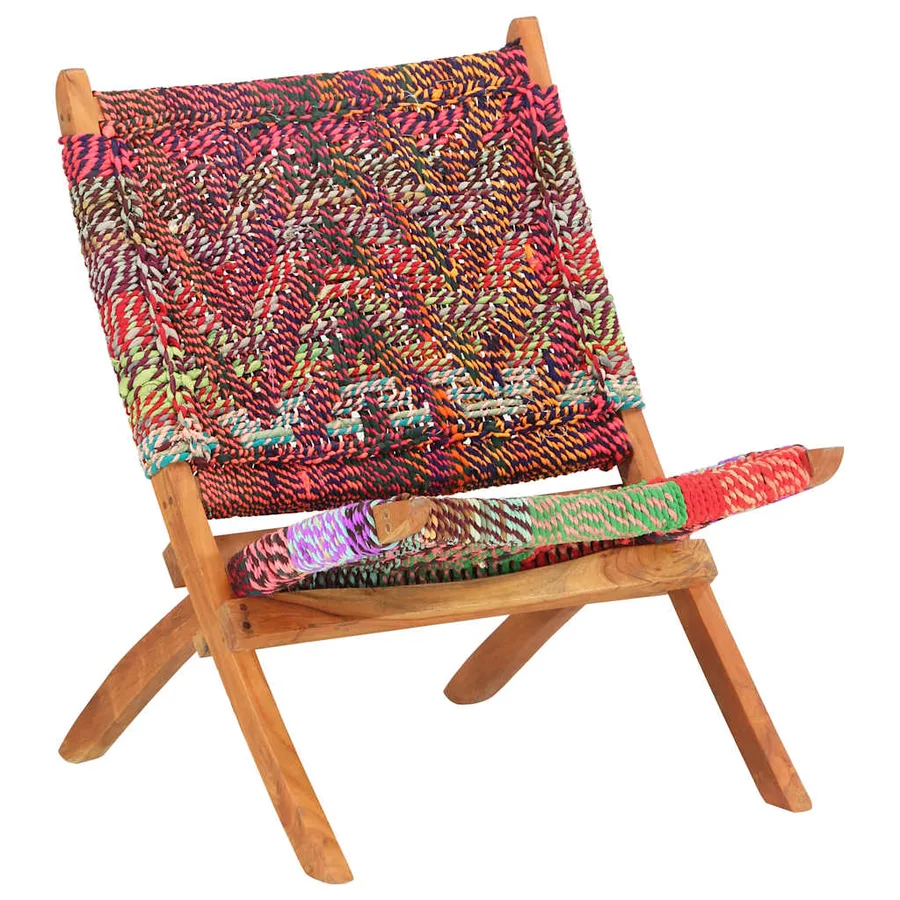 Chaise pliable Chindi Multicolore Tissu - 11