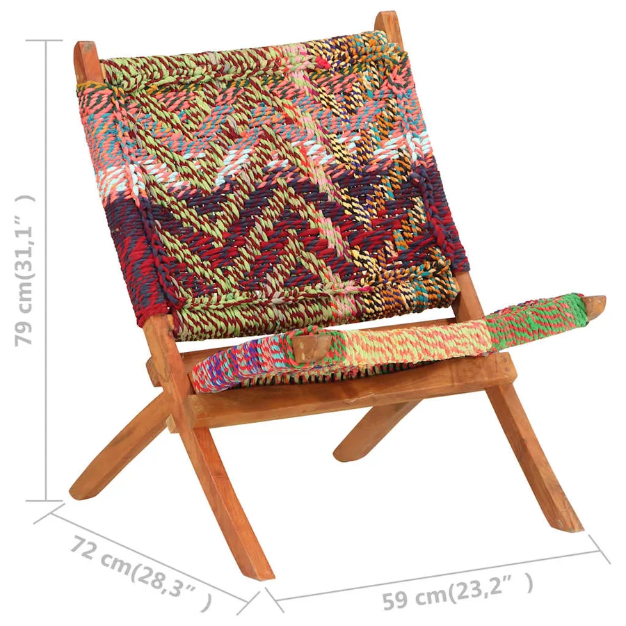 Chaise pliable Chindi Multicolore Tissu - 12