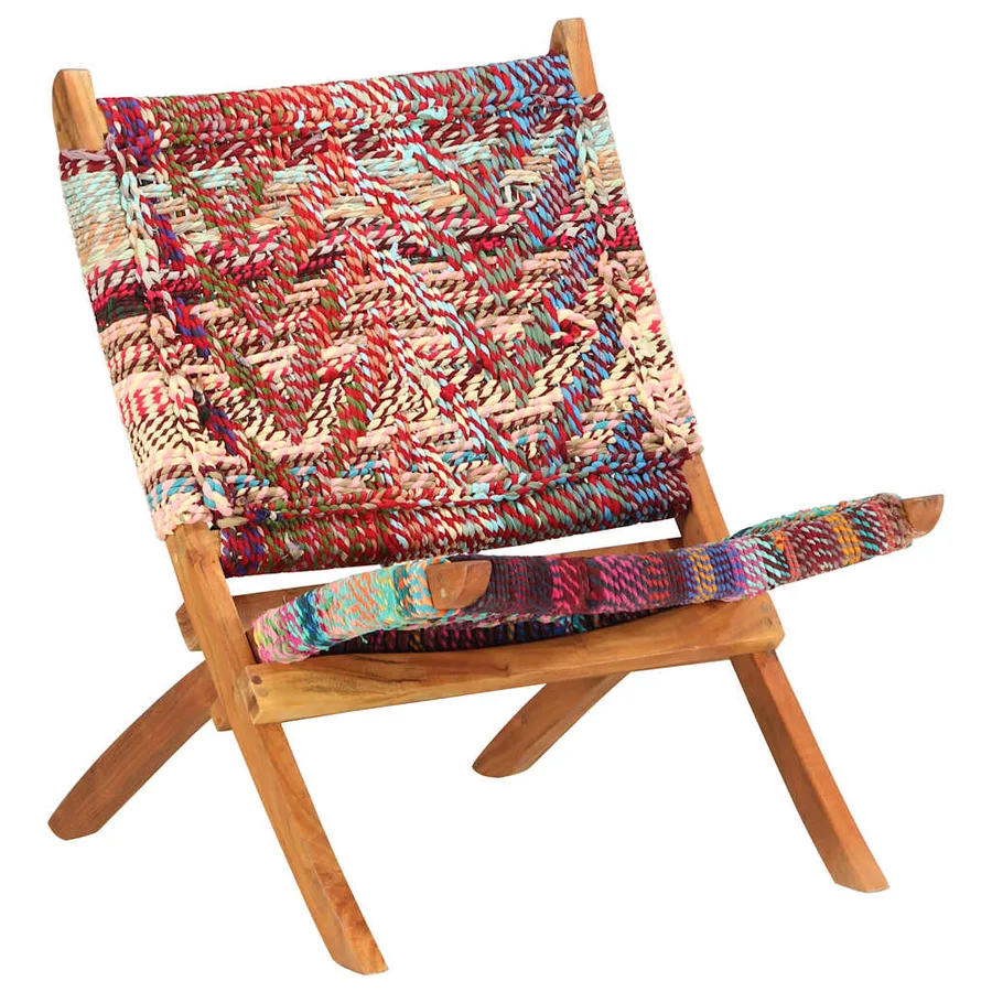 Chaise pliable Chindi Multicolore Tissu - 8