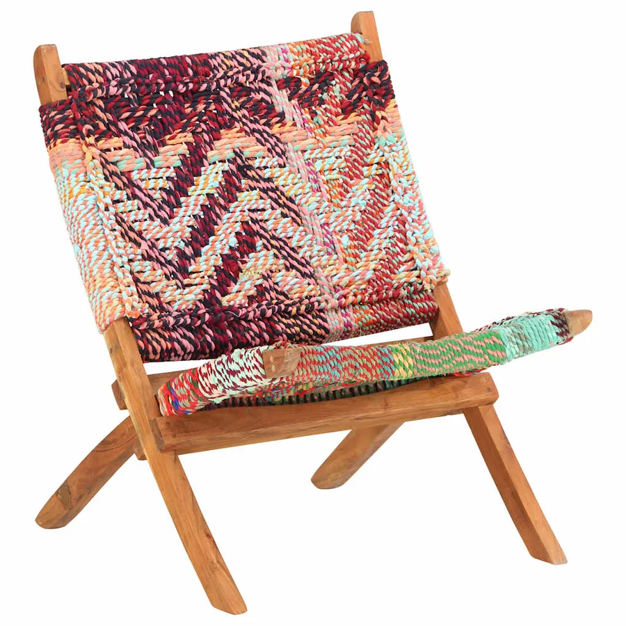 Chaise pliable Chindi Multicolore Tissu - 9