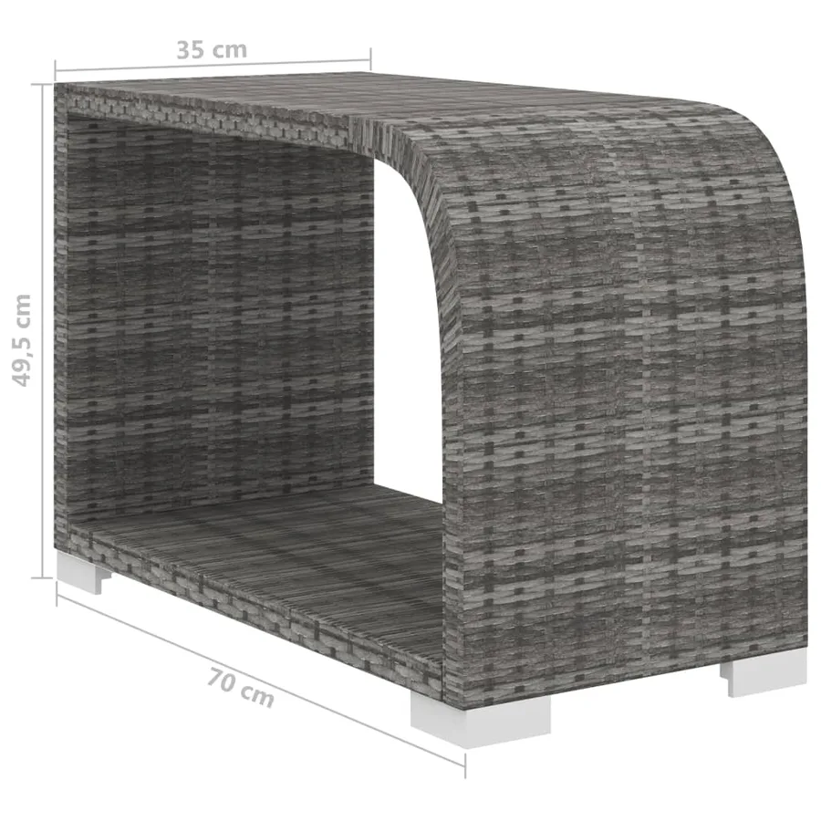 Salon de jardin 8 pcs avec coussins résine tressée gris - 12