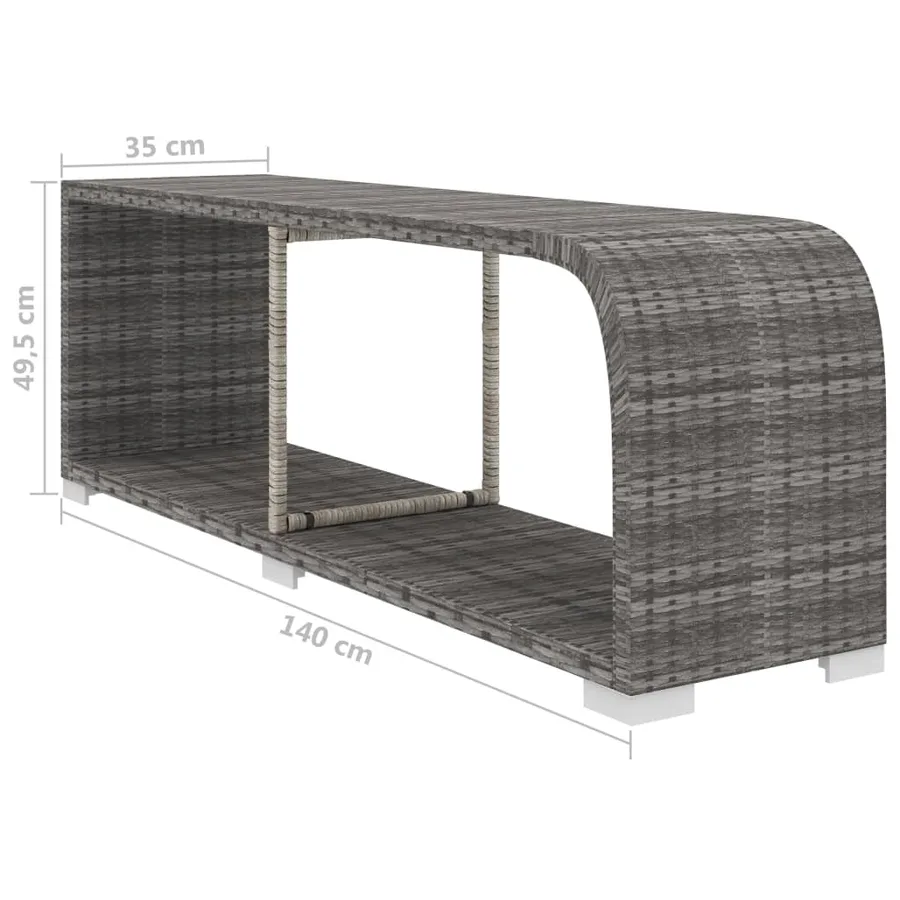 Salon de jardin 8 pcs avec coussins résine tressée gris - 13