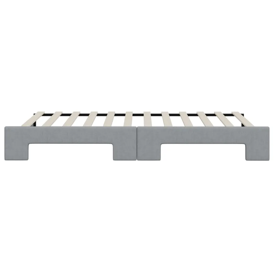 Lit de jour avec gigogne sans matelas gris clair 80x200 cm - 9