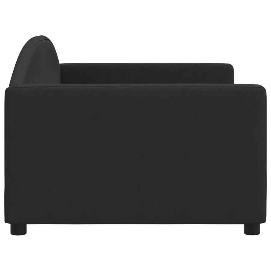 Lit de repos sans matelas noir 90x190 cm tissu - 4