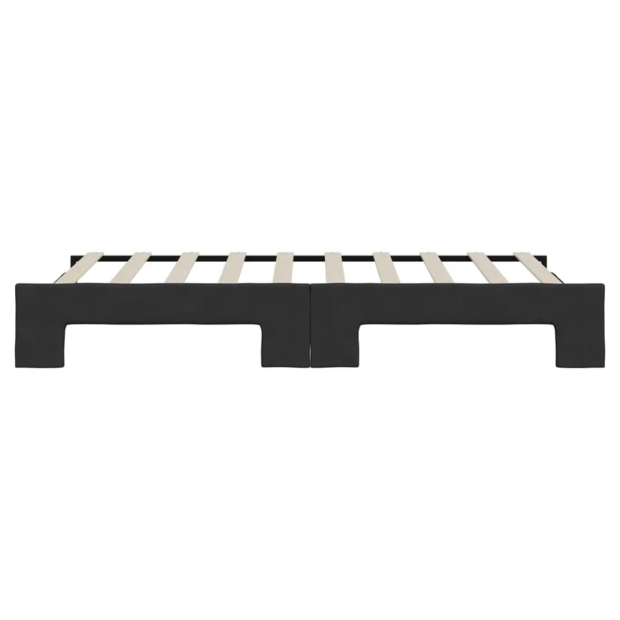 Lit de jour avec lit gigogne noir 90x190 cm tissu - 7