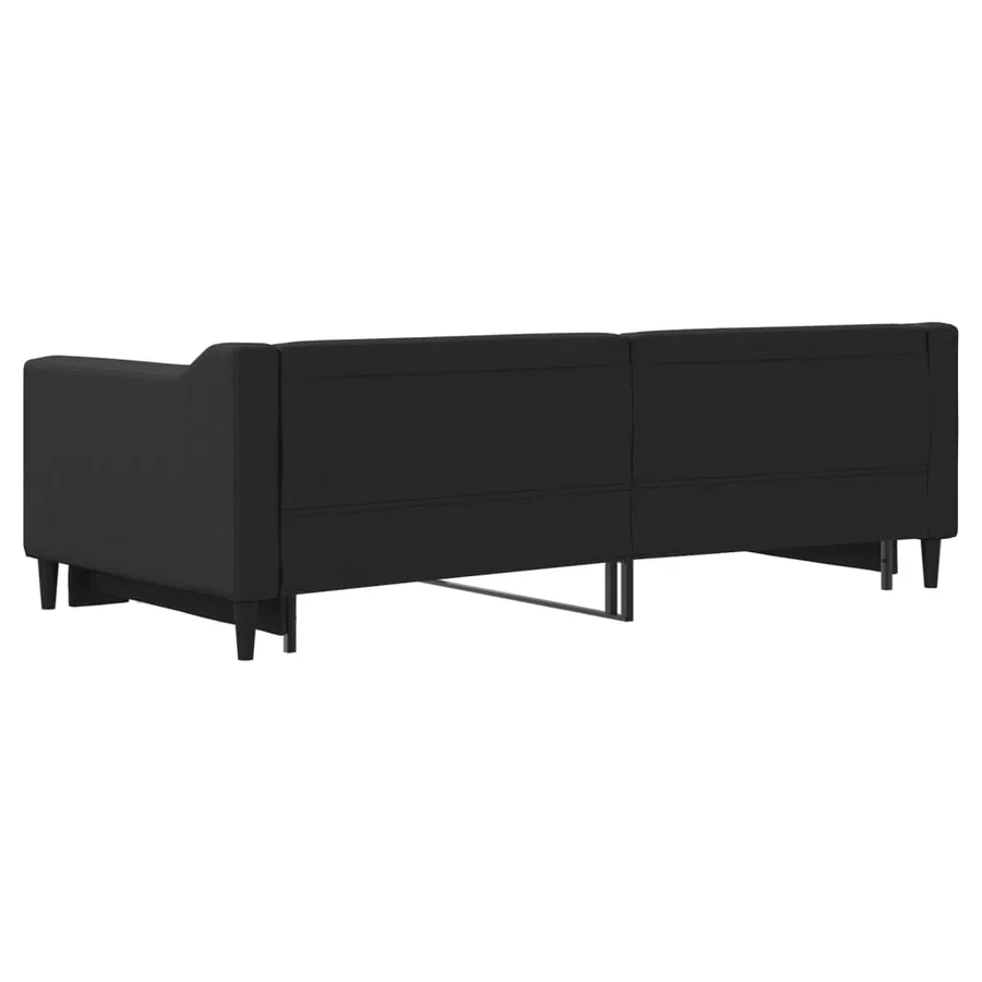 Lit de jour avec lit gigogne noir 90x190 cm tissu - 9