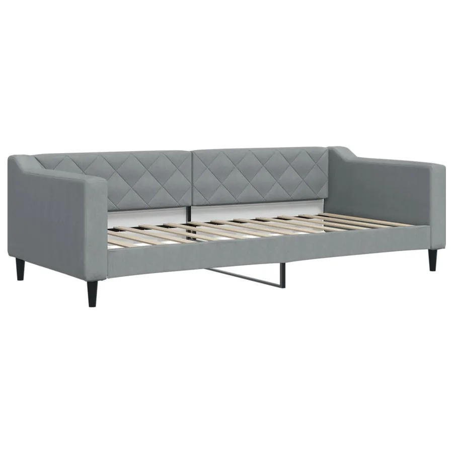 Lit de repos sans matelas gris clair 90x200 cm tissu - 2