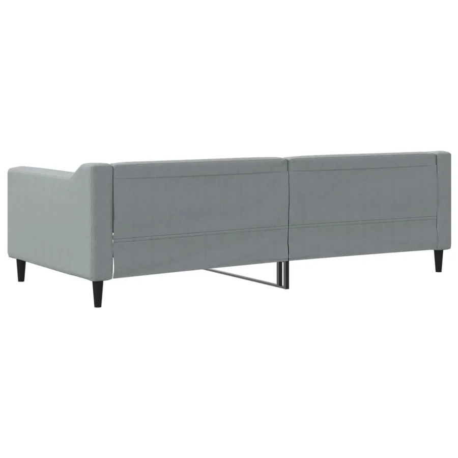 Lit de repos sans matelas gris clair 90x200 cm tissu - 5