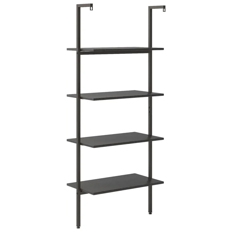Étagère inclinée à 4 niveaux Noir 64x35x152,5 cm - 5
