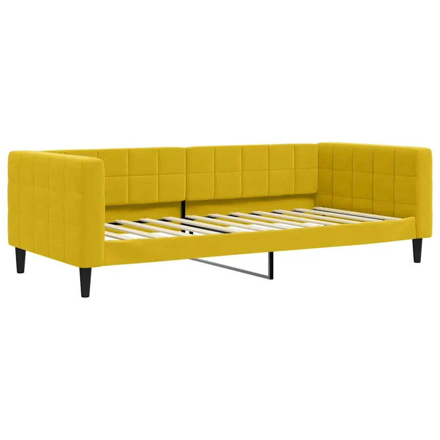 Lit de repos sans matelas jaune 90x200 cm velours - 2