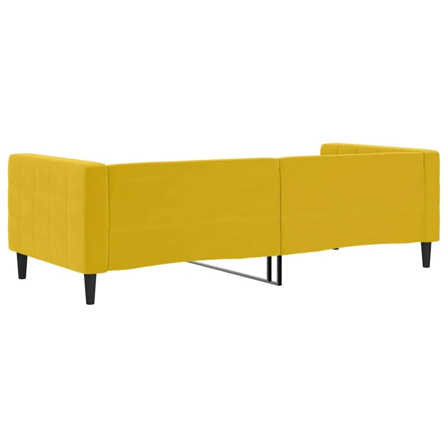Lit de repos sans matelas jaune 90x200 cm velours - 5