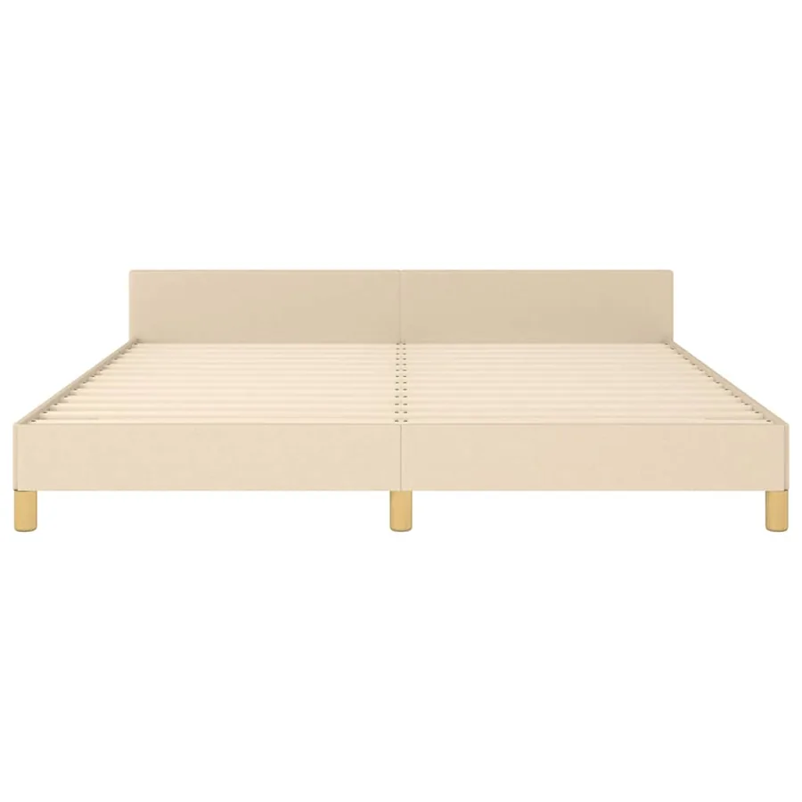 Cadre de lit sans matelas crème 160x200 cm tissu - 5