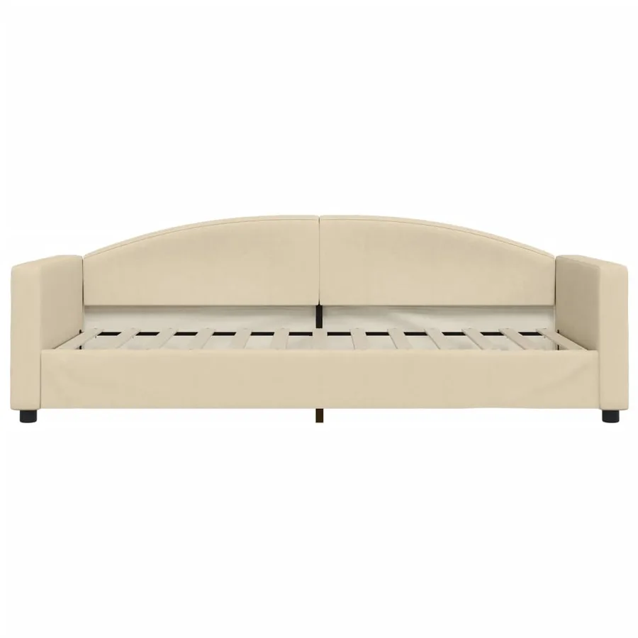 Lit de jour avec matelas crème 90x200 cm tissu - 4