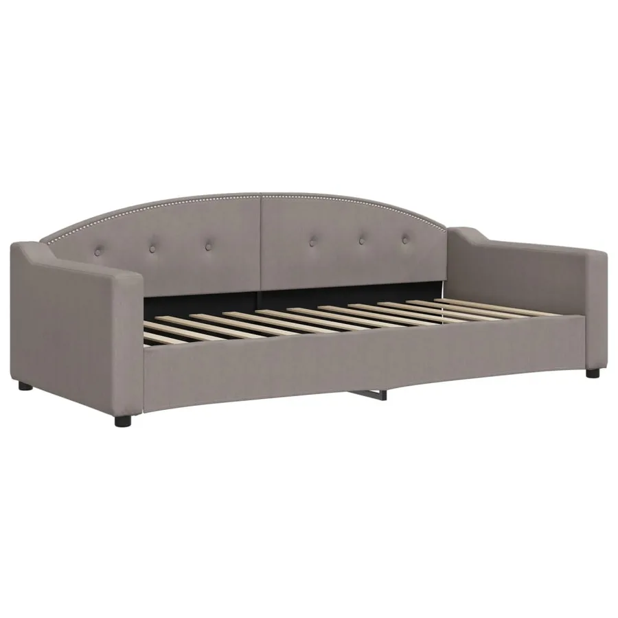 Lit de jour avec matelas taupe 90x200 cm tissu - 3