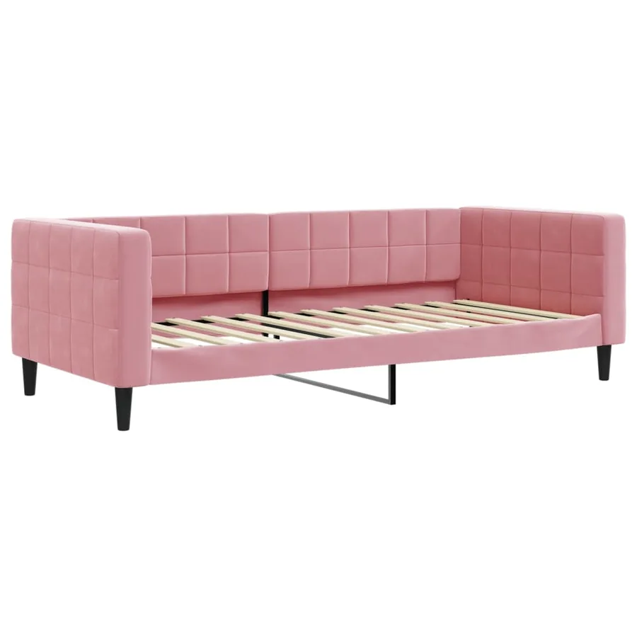 Lit de repos sans matelas rose 90x200 cm velours - 2