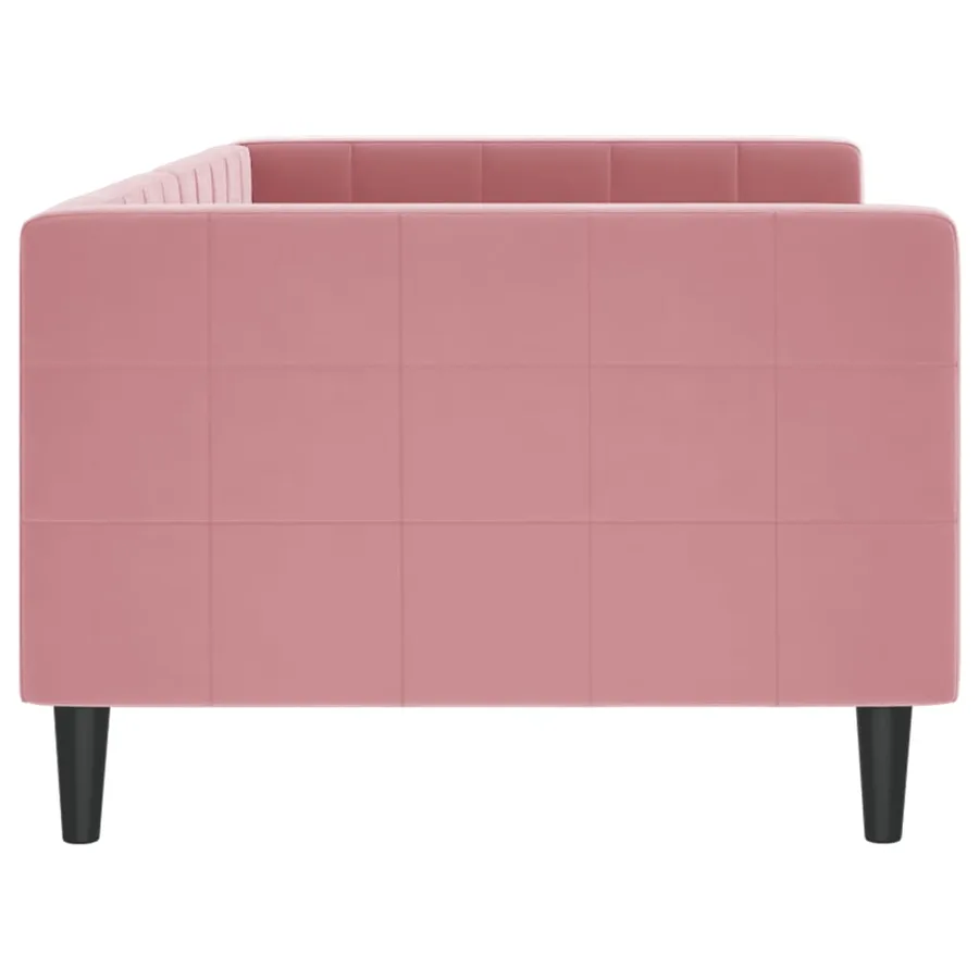 Lit de repos sans matelas rose 90x200 cm velours - 4