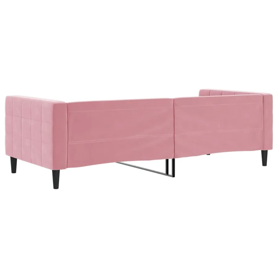 Lit de repos sans matelas rose 90x200 cm velours - 5