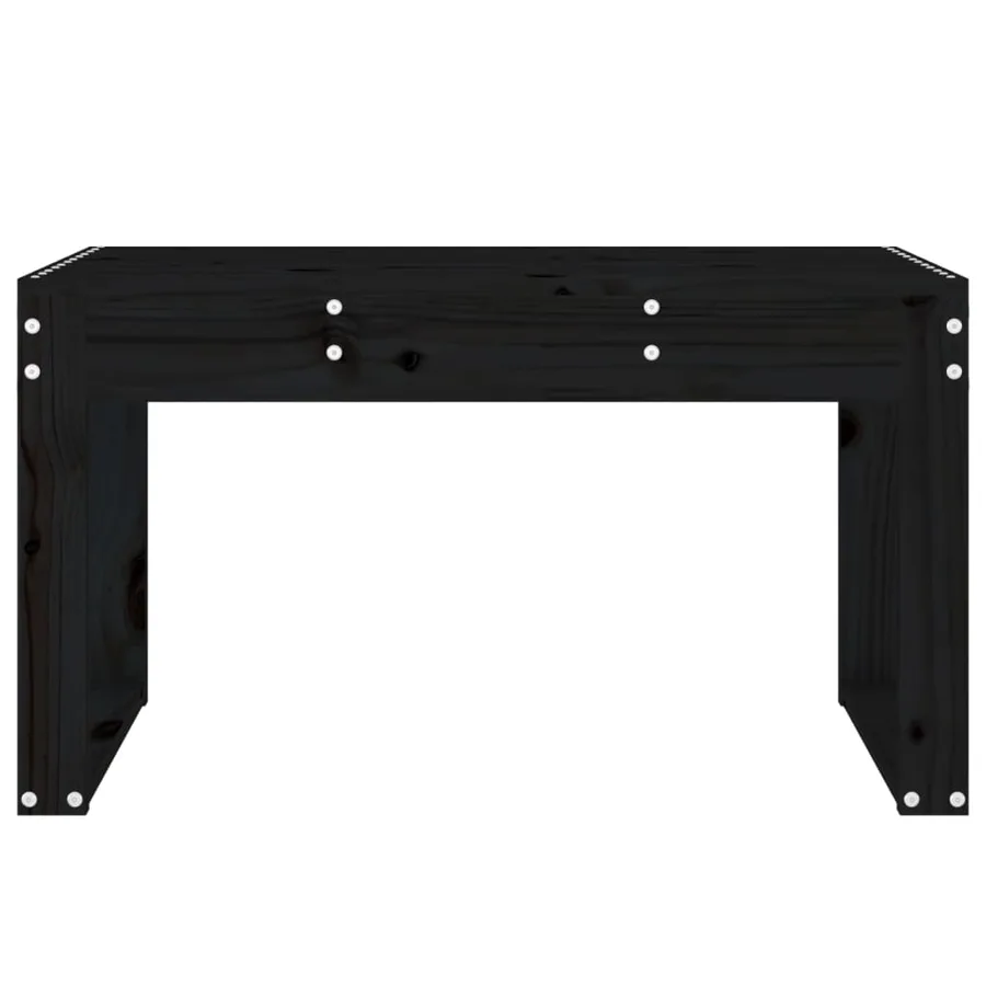 Banc de jardin noir 80x38x45 cm bois massif de pin - 3