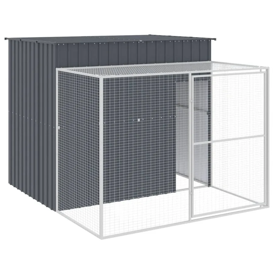 Niche pour chien avec cour anthracite 214x253x181 cm - 2