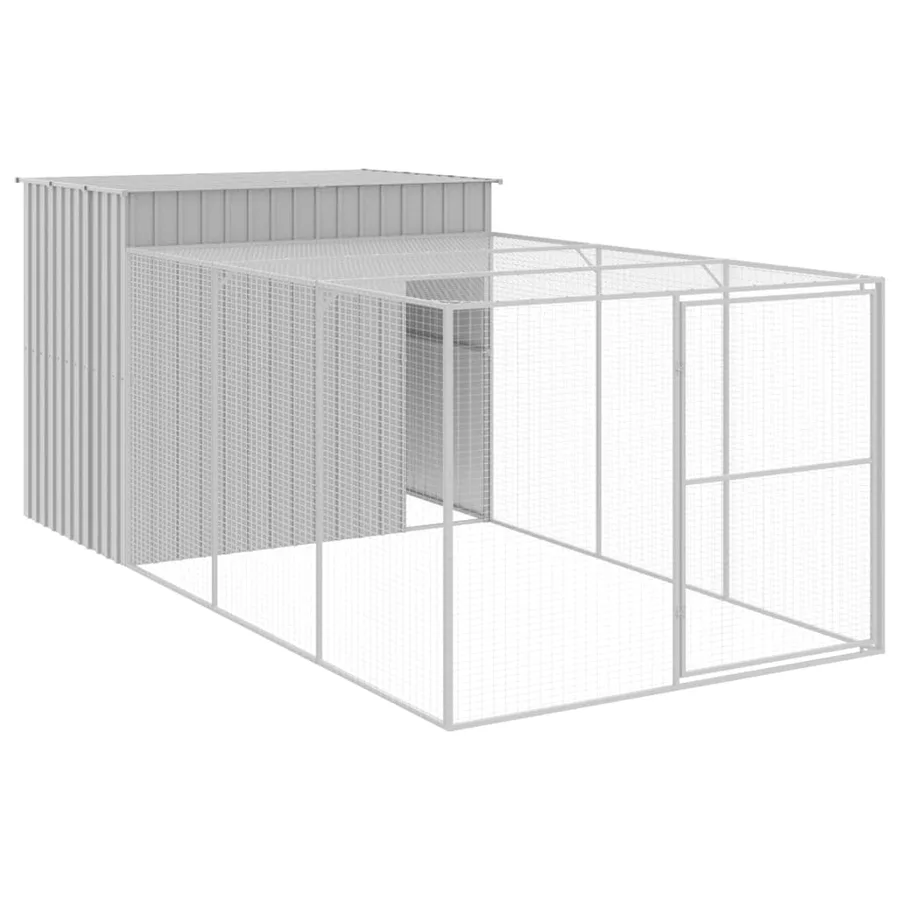 Niche pour chien avec cour gris clair 214x457x181 cm - 2