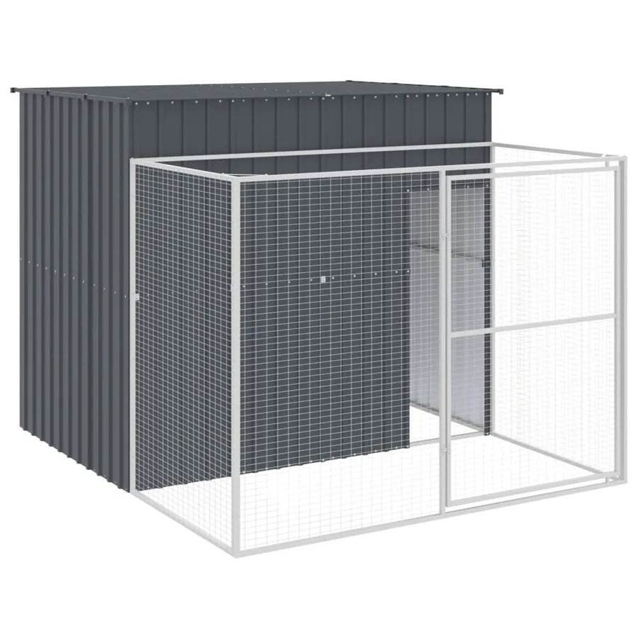Niche pour chien avec cour anthracite 214x253x181 cm - 2