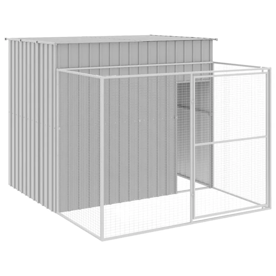 Niche pour chien avec cour gris clair 214x253x181 cm - 2
