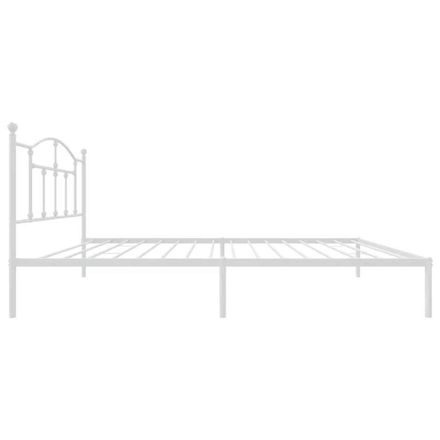 Cadre de lit métal sans matelas et tête de lit blanc 100x200 cm - 7