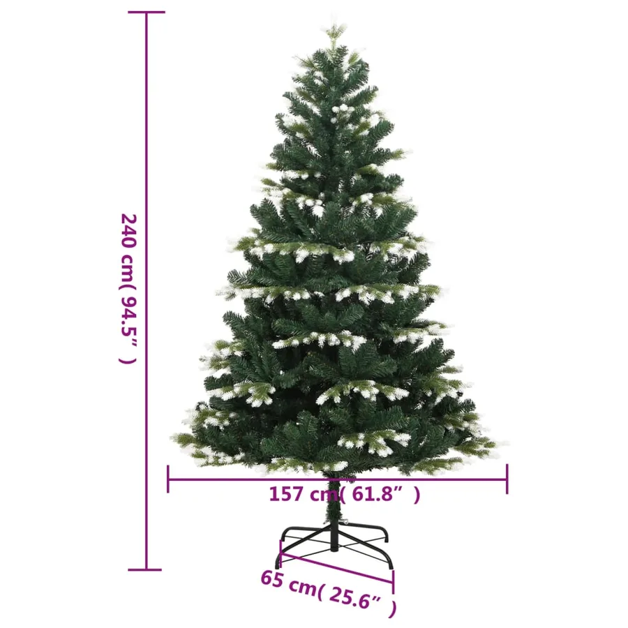 Sapin de Noël artificiel à charnières avec neige floquée 240 cm - 9