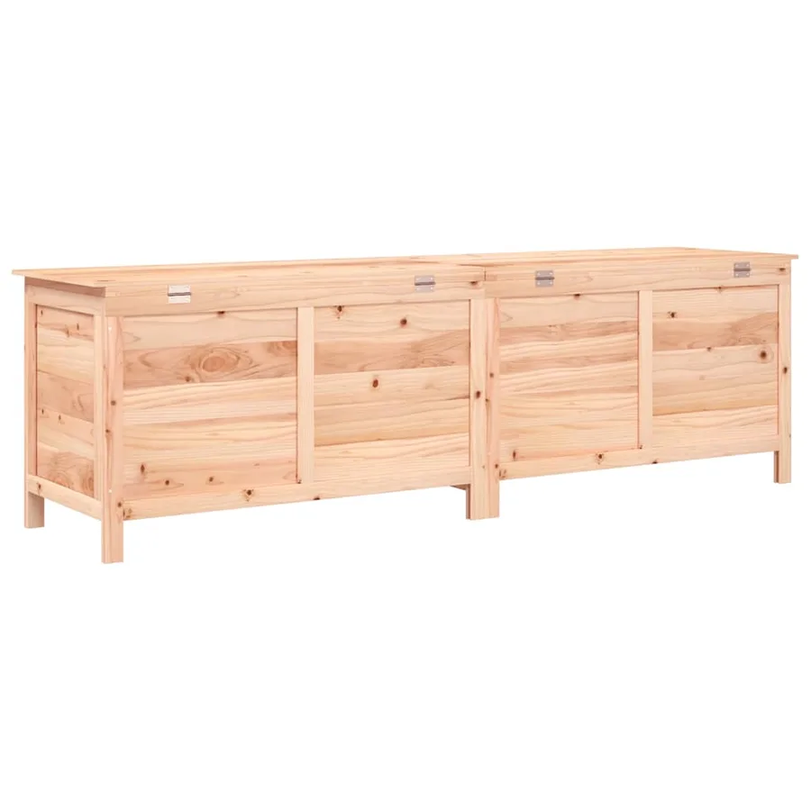 Boîte de rangement de jardin 198,5x50x56,5 cm bois massif sapin - 6