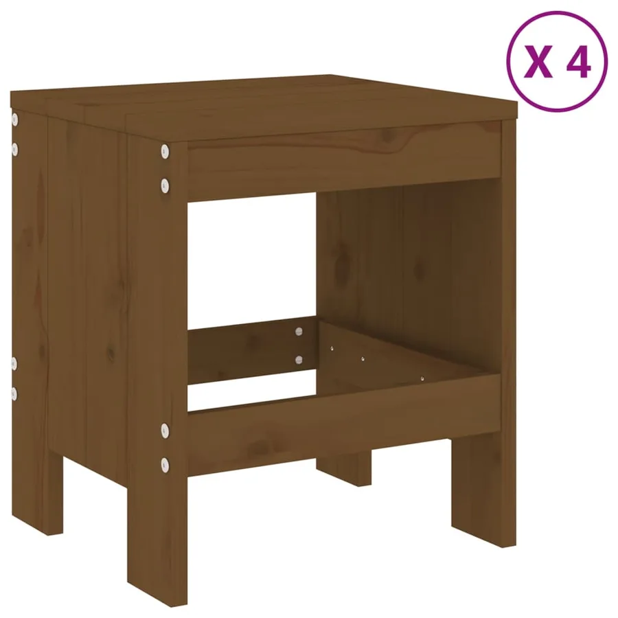 Ensemble à manger de jardin 5pcs marron miel bois pin massif - 3