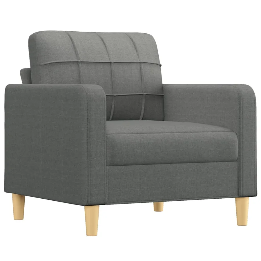 Fauteuil avec repose-pied Gris foncé 60 cm Tissu - 4