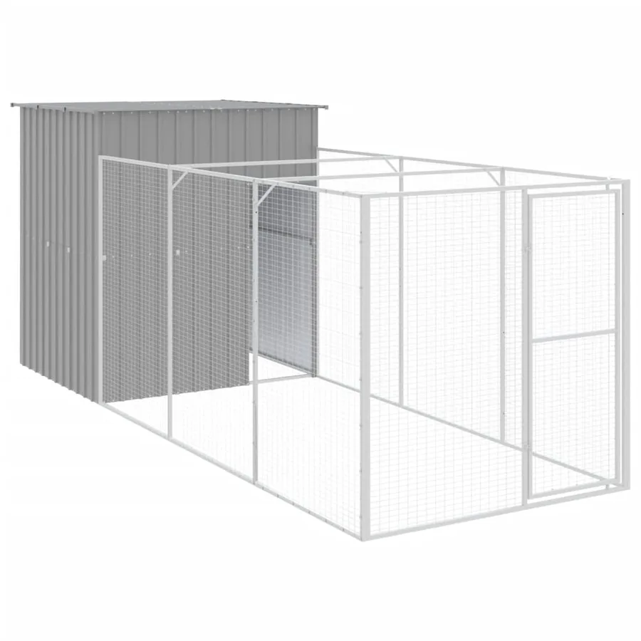 Niche pour chien avec cour gris clair 165x455x181 cm - 2
