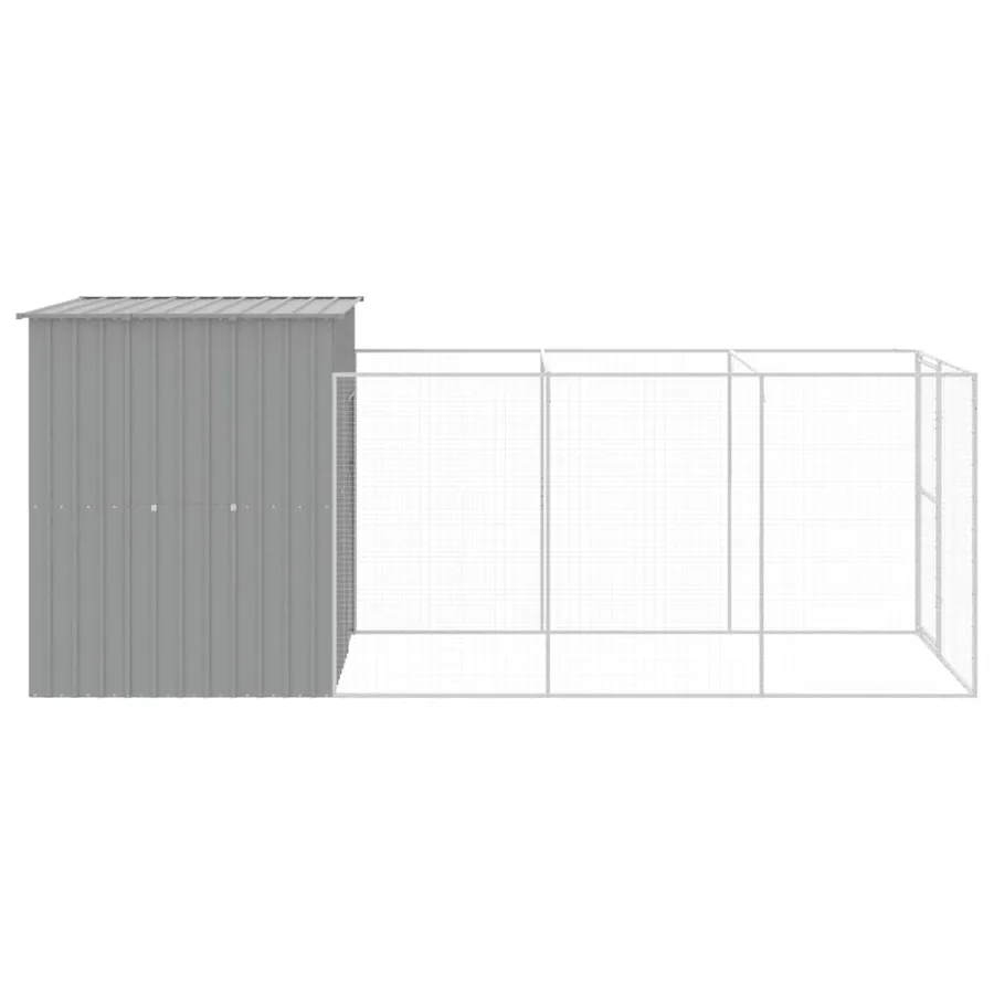 Niche pour chien avec cour gris clair 165x455x181 cm - 4
