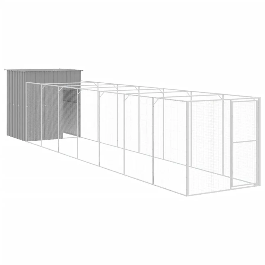 Niche pour chien avec cour gris clair 165x863x181 cm - 2