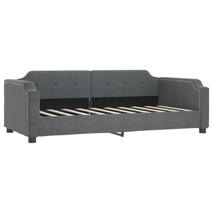 Lit de jour avec gigogne sans matelas gris foncé 90x190 cm - 5