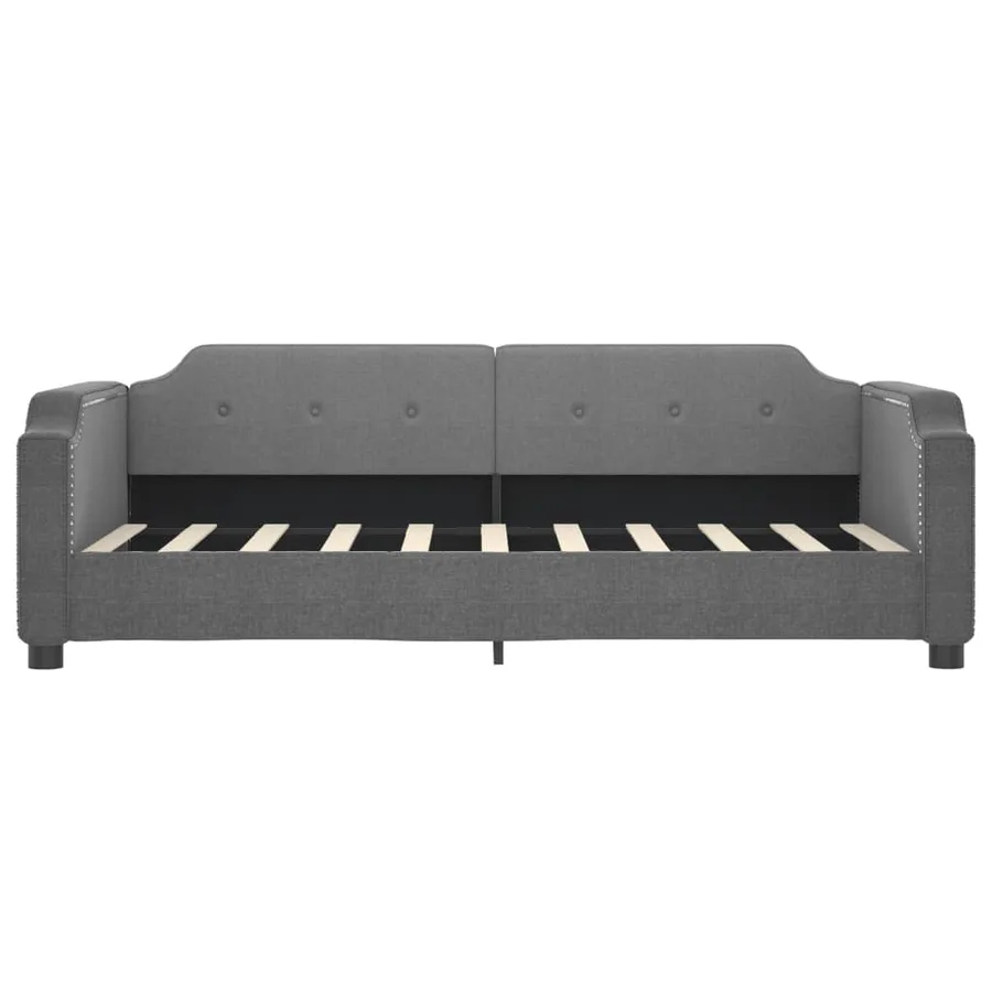Lit de jour avec gigogne sans matelas gris foncé 90x190 cm - 6