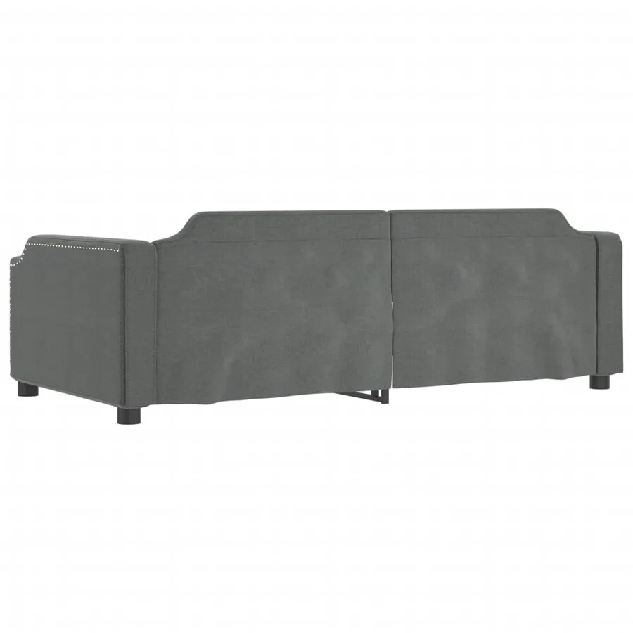 Lit de jour avec gigogne sans matelas gris foncé 90x190 cm - 7