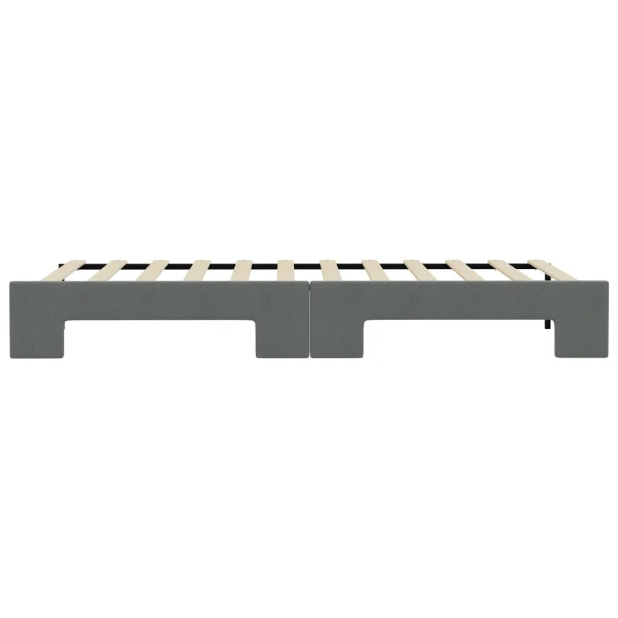 Lit de jour avec gigogne sans matelas gris foncé 90x190 cm - 9
