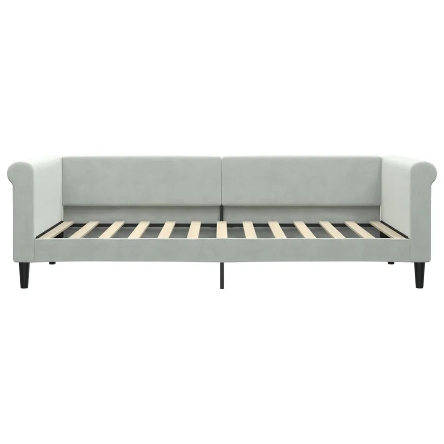 Lit de repos sans matelas gris clair 90x200 cm velours - 3