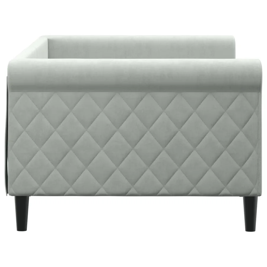 Lit de repos sans matelas gris clair 90x200 cm velours - 4