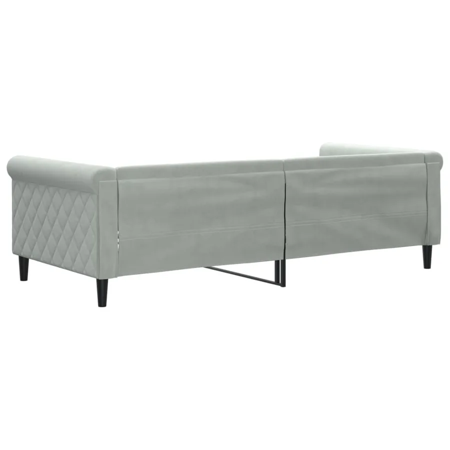 Lit de repos sans matelas gris clair 90x200 cm velours - 5