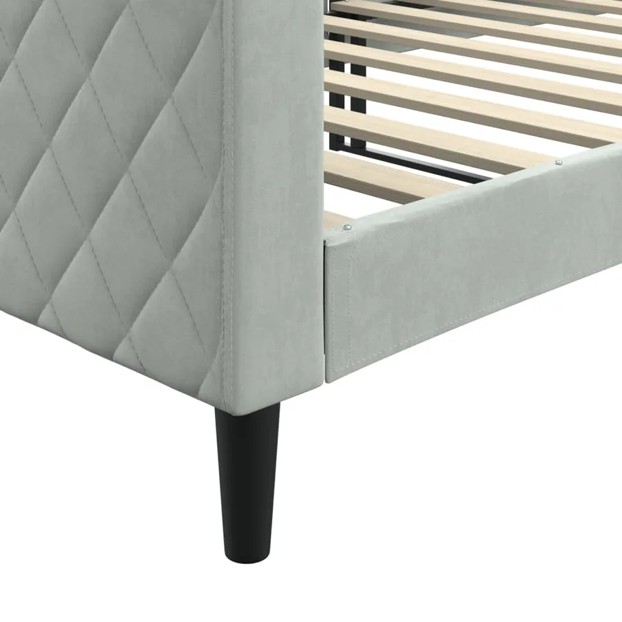 Lit de repos sans matelas gris clair 90x200 cm velours - 6